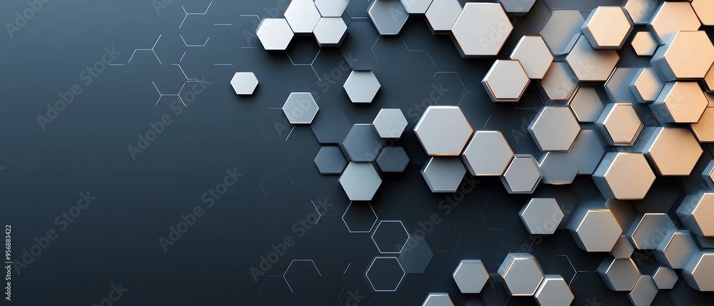 Poster abstract hexagon pattern background