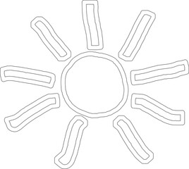Hand drawn summer sun icon, sunshine