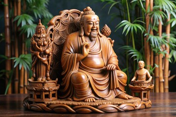 Fototapeta premium Chinesebambooorientalbamboosculpture
