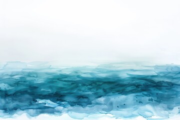 A calming abstract watercolor ocean scene with soft blue and teal hues, perfect for evoking tranquility and serenity.