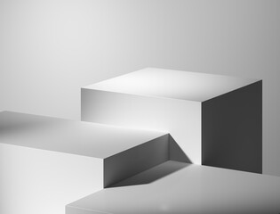 Minimalism abstract background, pedestal. 3D illustration.