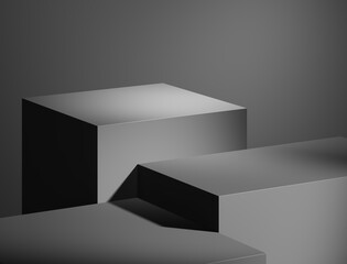 Minimalism abstract background, pedestal. 3D illustration.