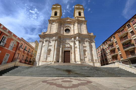 Baroque Church of St. Anne in the Stampace district, Cagliari, Sardinia, Italy