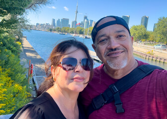 Mature couple selfie in Toronto, Canada