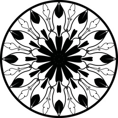 Vector black mandala for coloring book, Ornamental luxury mandala pattern, mandala design