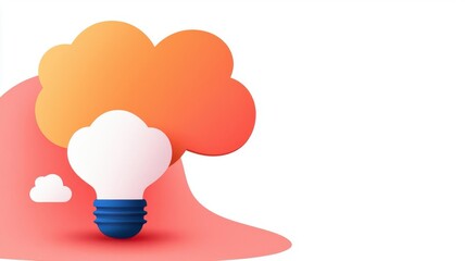 Search engine marketing strategies, cloud resources, flat design illustration