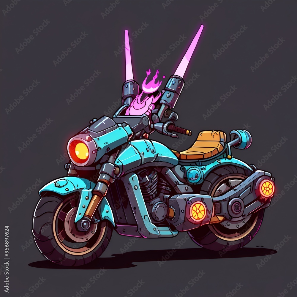 Sticker Futuristic Motorcycle