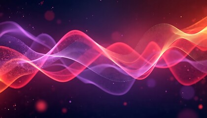 Fototapeta premium Abstract Wavy Background with Glowing Lines and Bokeh Lights