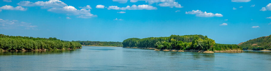Panoramic view of the Daube river near Tulcea, Romania