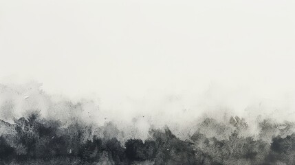 An elegant monochrome watercolor landscape, blending soft grays and blacks with subtle textures for artistic versatility.