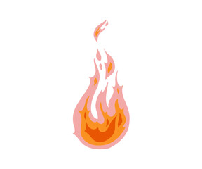 The fire is drawn in a flat style. Hand drawn vector illustration.
