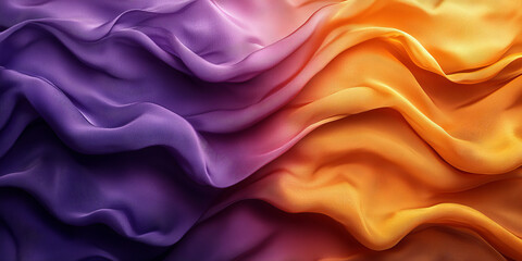 Obraz premium Close up of a silky fabric in purple and orange hues.