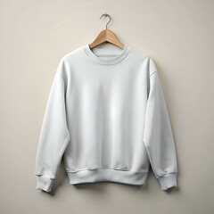 Blank white sweatshirt mockup on a hanger. perfect for showcasing your designs or branding.