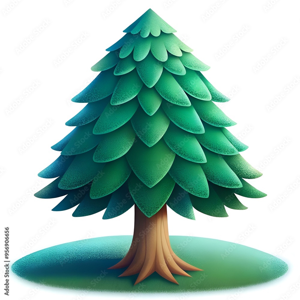 Poster a charming. stylized 3d illustration of a lacebark pine tree. perfect for adding a touch of nature t