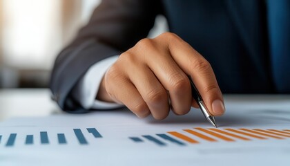 Closeup of a policymaker s hand adjusting a virtual economy dial, influencing key indicators, concept of economic control