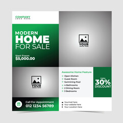 Creative Real estate house property for sale, flayer template