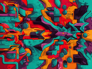 Obraz premium Graffiti inspired colorful shapes for a background, wall art, digital paper, book cover