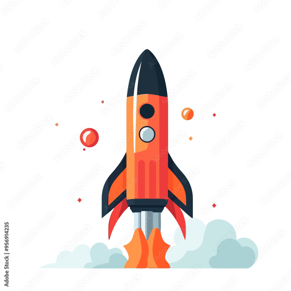 Aufkleber rocket icon. space rocket launch. spaceship image. vector illustration.