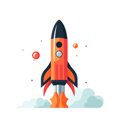 Fototapeta premium Rocket icon. Space rocket launch. Spaceship image. Vector illustration.