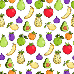Seamless pattern with fruit