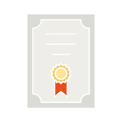 Certificate icon design. Diploma symbol. 