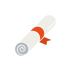 Certificate icon design. Diploma symbol. 
