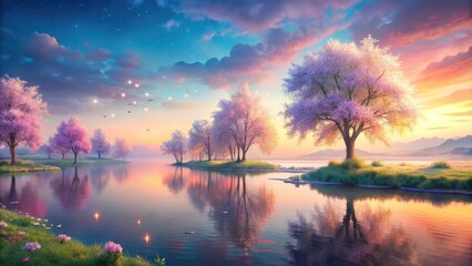 Dreamy Romantic Soothing Calming Soft Pastel Colorful Conceptual Nature