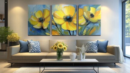 Vibrant Yellow Flowers Painting