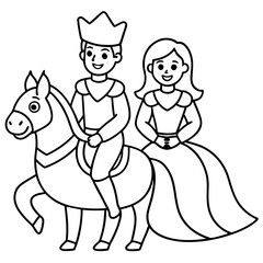 Prince and princess riding towards their kingdom