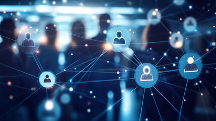 Dynamic illustration of interconnected people in a digital networking environment