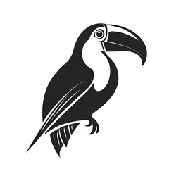 Beautiful Toucan Logo, Tropical Bird Design for Your Corporate and Business Graphic Resource or Creative Project, Ai Generative