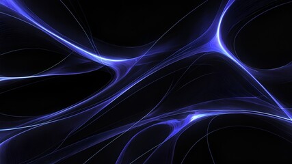 Obraz premium A mesmerizing abstract background featuring deep blue flowing lines on a dark backdrop, creating a sense of depth and tranquility in design.