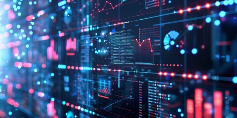 Obraz premium Visual representation of data visualization and information analytics in a modern digital setting