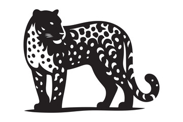 Stylish Leopard Silhouette Vector Illustration in Black