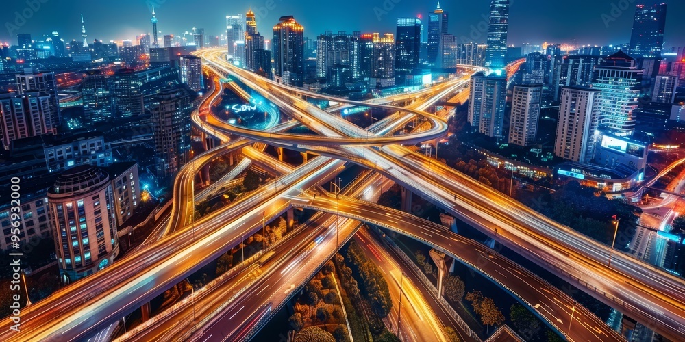 Poster abstract design of infrastructure as a critical component of economic prosperity