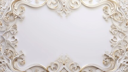 Islamic arabic arabesque ornament border luxury abstract white background with copy space for text © dony