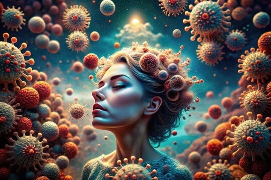 Fevered dreams Epsteins Barr virus style surrealist