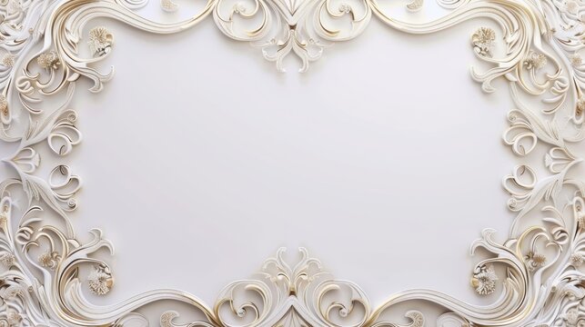 Islamic arabic arabesque ornament border luxury abstract white background with copy space for text