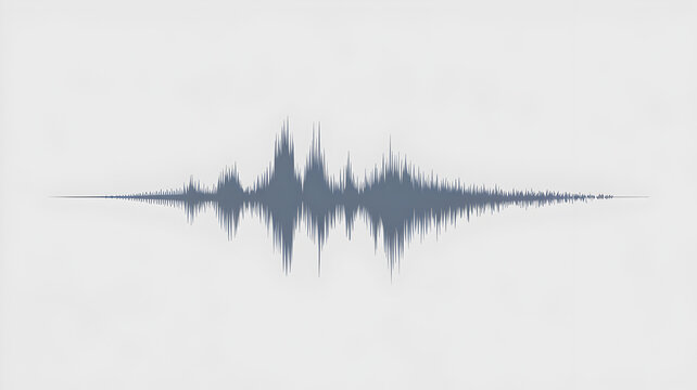 Soundwave graphic on a light background, representing audio, voice, sound recording, or music. Symbolizes technology, communication, sound editing, and digital media