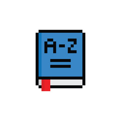 pixel Vocabulary icon. dictionary 
 sign pixel art icon vector 8 bit game