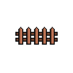 pixel Fence icon. sign pixel art icon vector 8 bit game