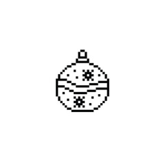 pixel christmas ball  icon. happy new year sign pixel art icon vector 8 bit game