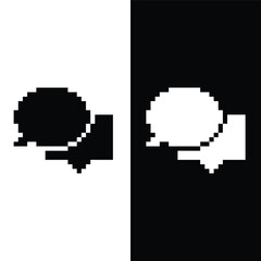 pixel Chat icon vector bubble sign