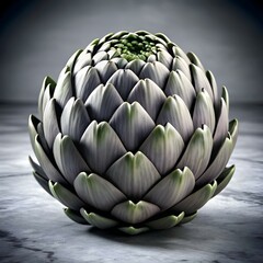 Obraz premium A stunning 3D illustration of a whole artichoke. showcasing its intricate details and natural texture.