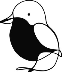 hand drawn vector illustration of a bird