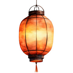Obraz premium Watercolor Chinese Lantern Illustration