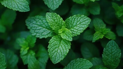 Fresh Green Mint Leaves