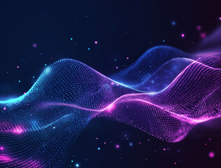 “Digital Colorful Wave of Particles”