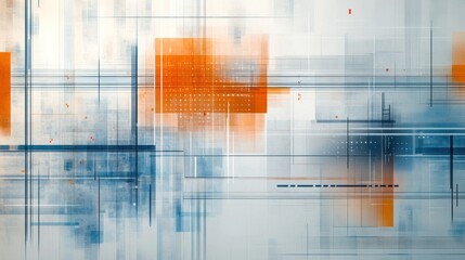 Fototapeta premium Abstract Geometric Design with Orange and Blue Hues