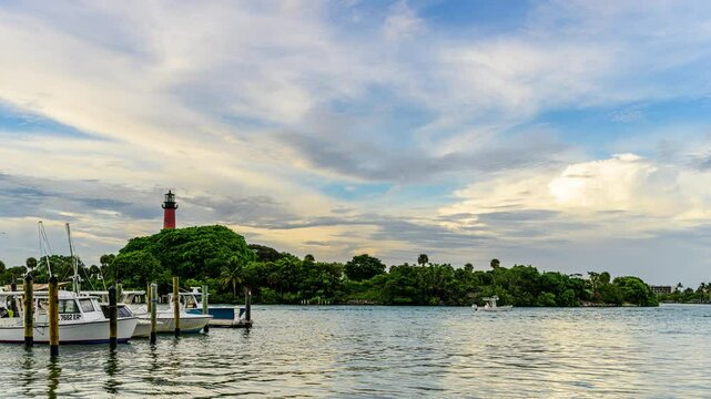 Jupiter Inlet Lighthouse Sunset Timelapse Video